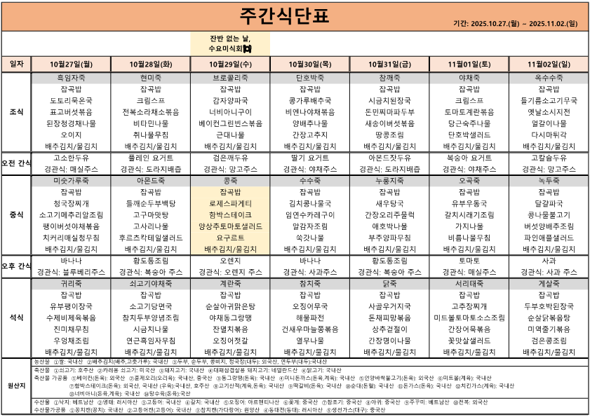 10월 5째주 식단표_1.png 이미지입니다.